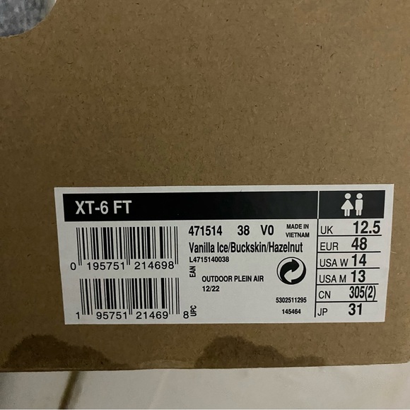 Salomon : XT-6 FT : Men’s : size : 13 : vanilla ice buckskin hazelnut sneakers - Picture 15 of 16